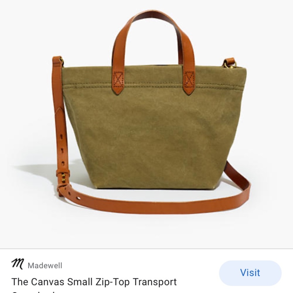 Brand new Madewell canvas transport tote with zip